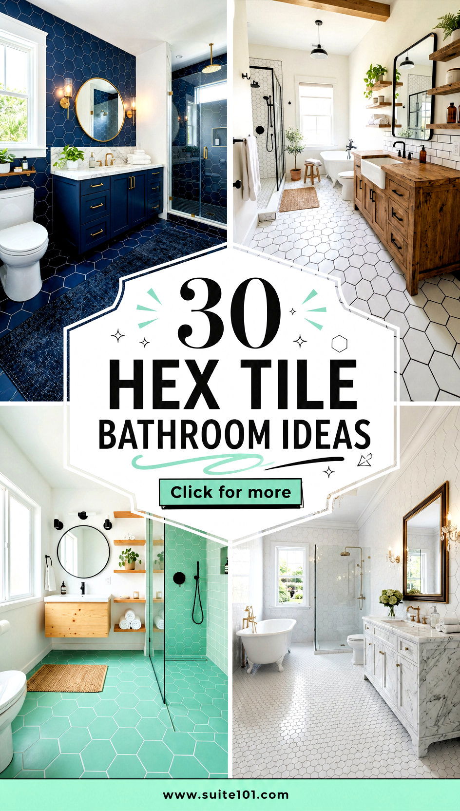 Hex Tile Bathroom Ideas 30 Chic Designs for a Modern Spa Feel - Hex Tile Bathroom Ideas: 30 Chic Designs for a Modern Spa Feel
