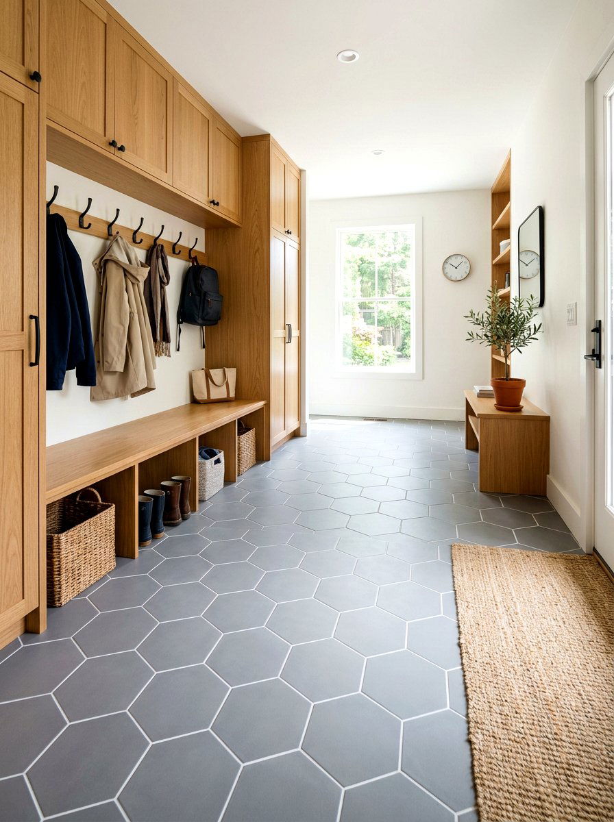 Hexagon Mudroom Floor - 30 mudroom tile floor ideas