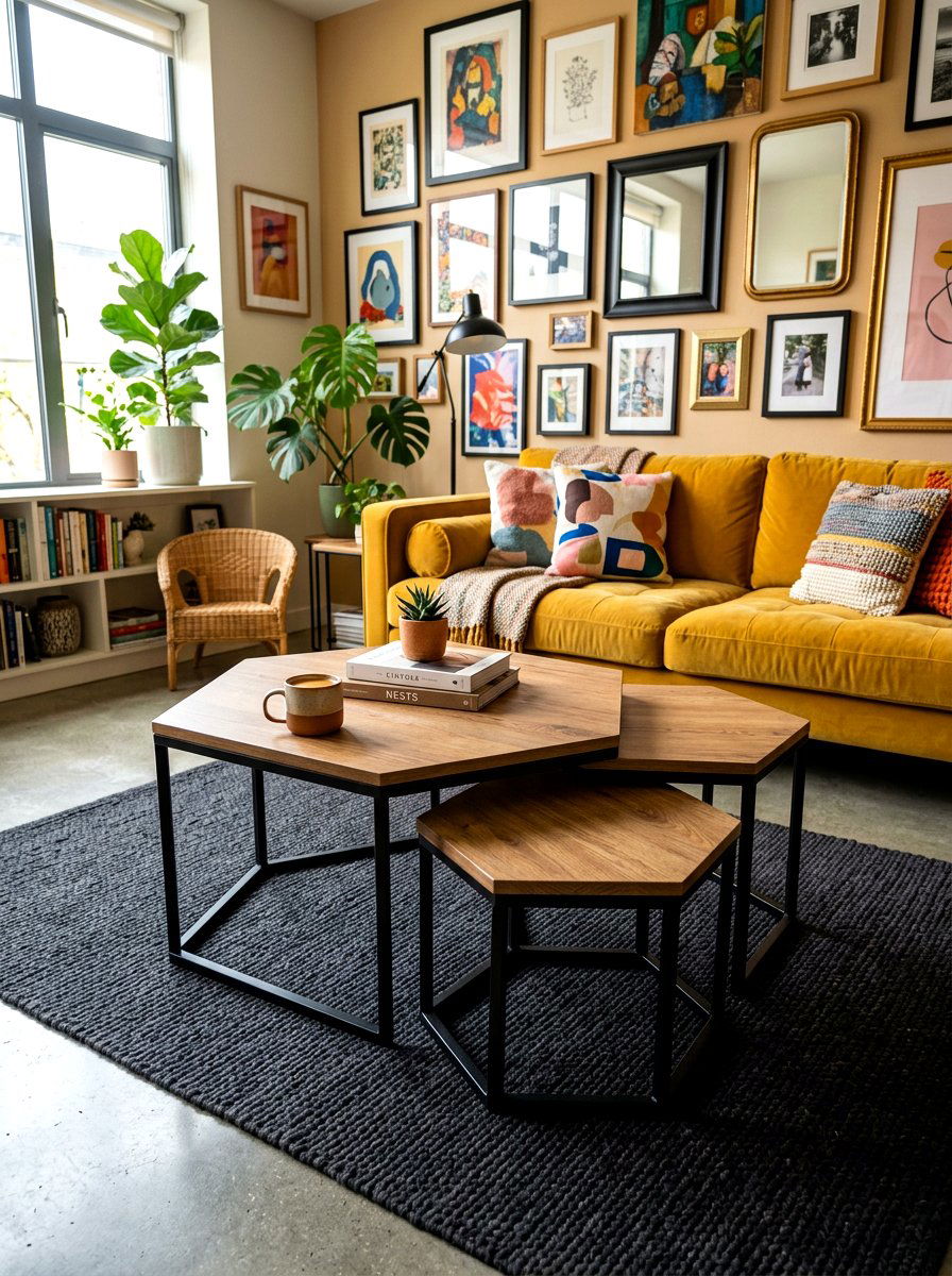 Hexagon Nesting Coffee Table - 30 nesting coffee table ideas