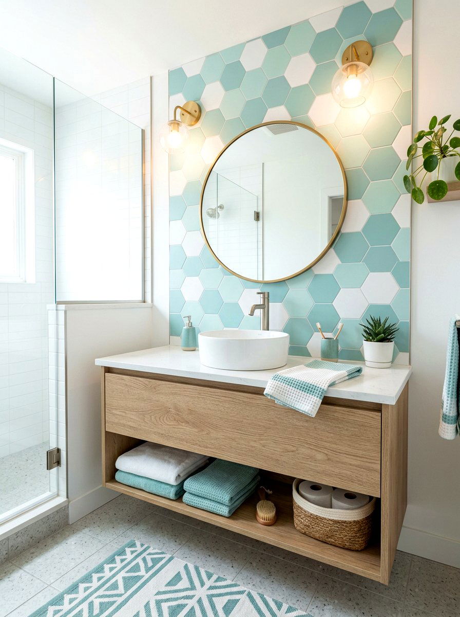 Hexagon Tile Stickers - 30 temporary backsplash ideas