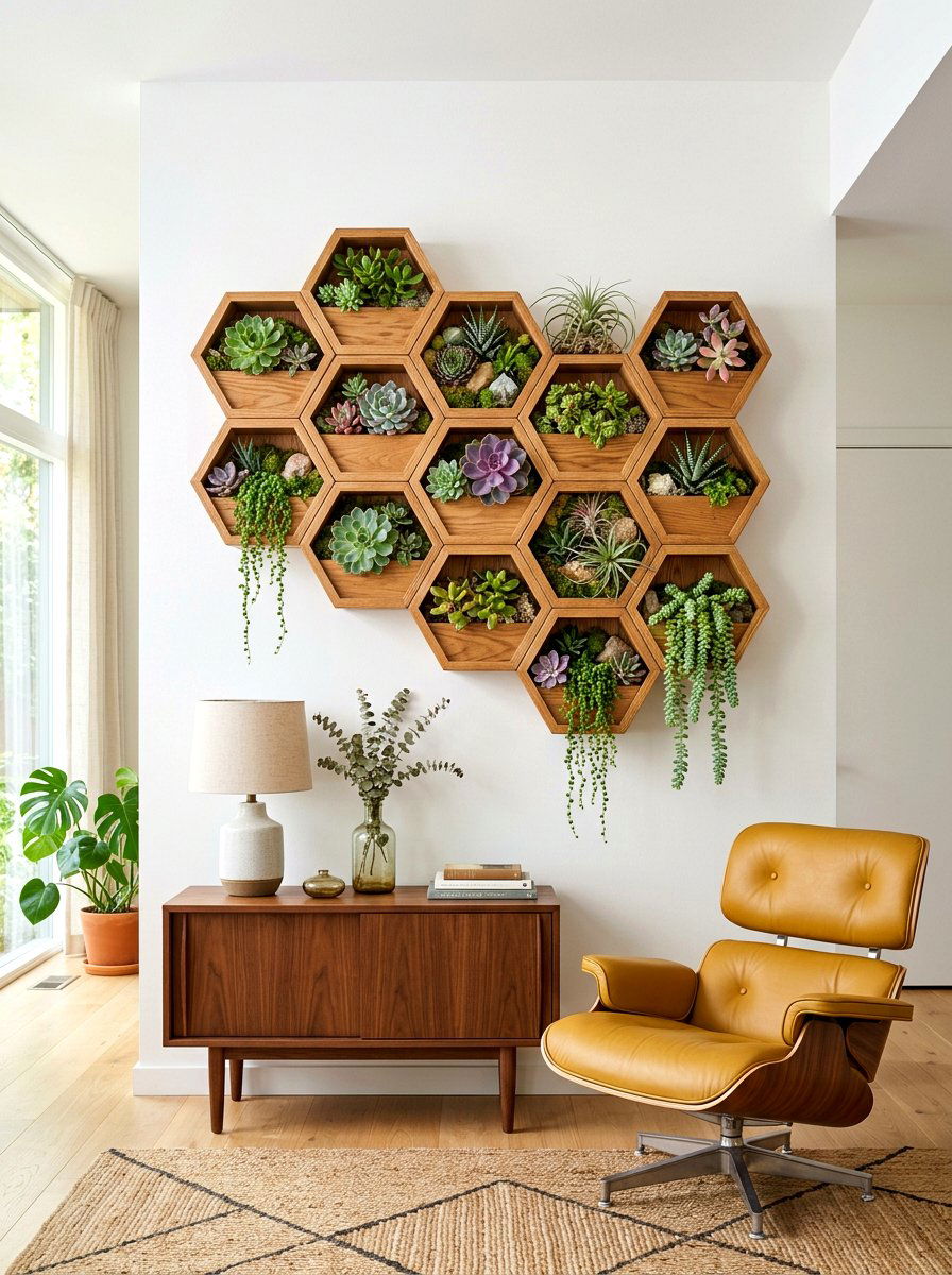 Hexagon Wall Planter - 30 wall planter ideas