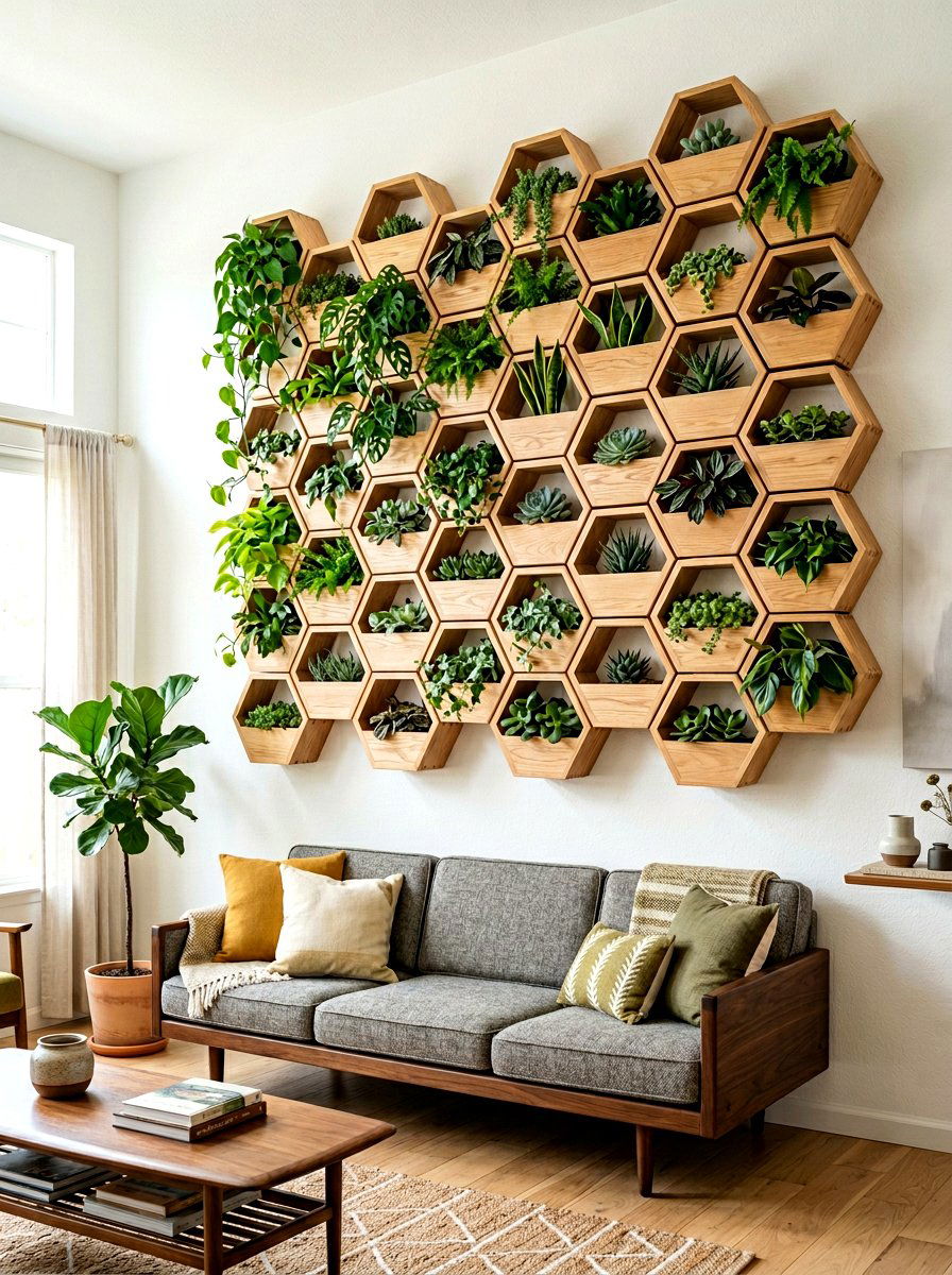 Hexagon Wall Planter - 30 wall garden planter ideas