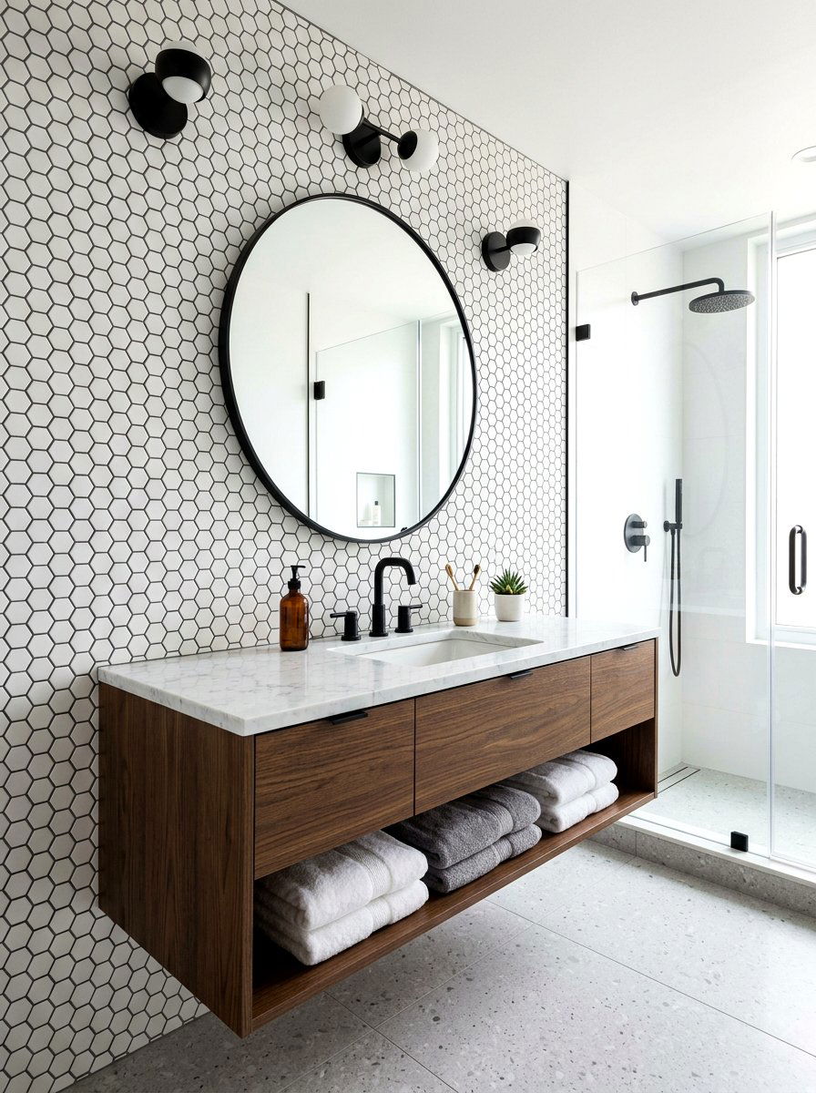 Hexagon Wall Tile - 30 condo bathroom ideas