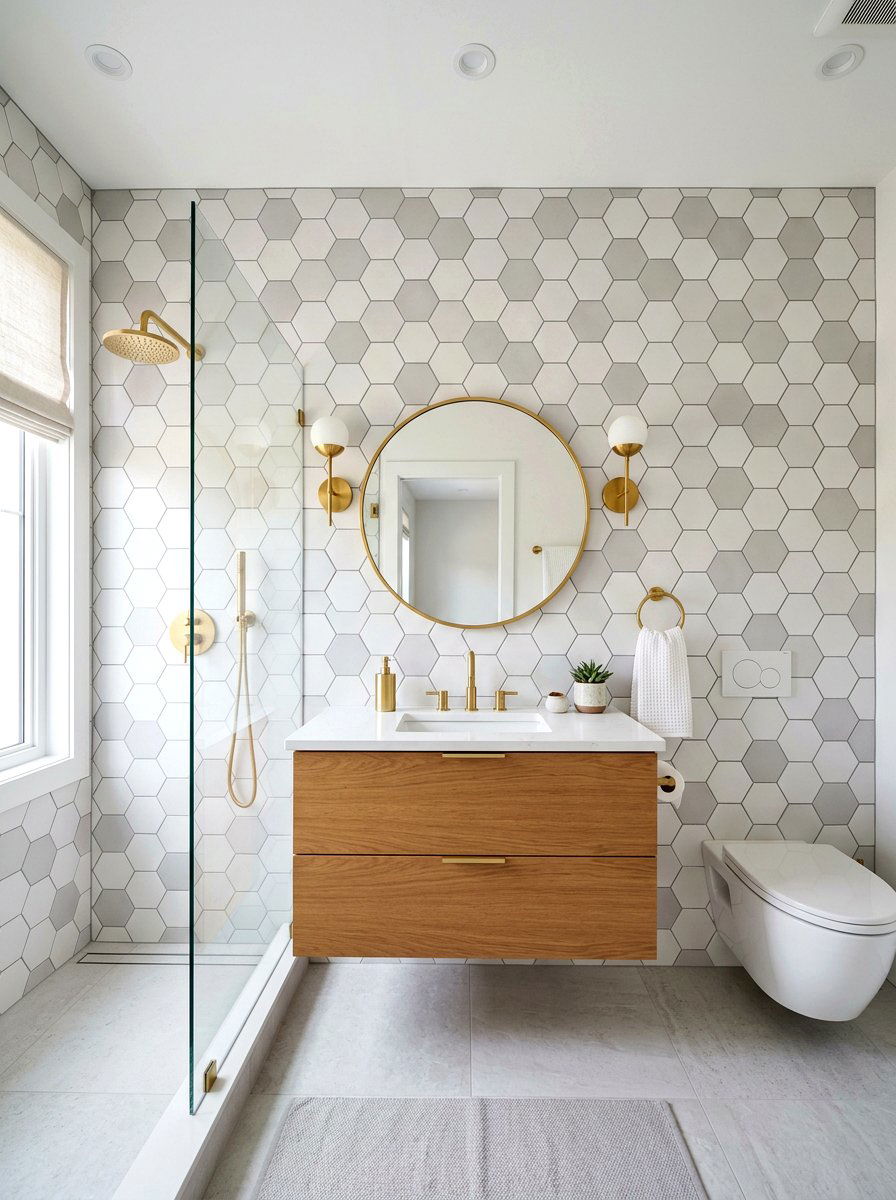 Hexagon wall tiles bathroom - 30 bathroom wall decor ideas