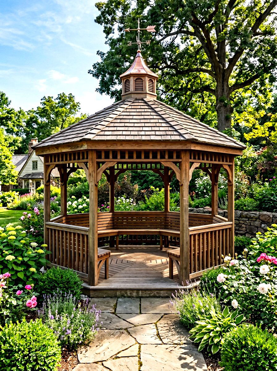 Hexagonal Wood Gazebo - 30 outdoor gazebo ideas