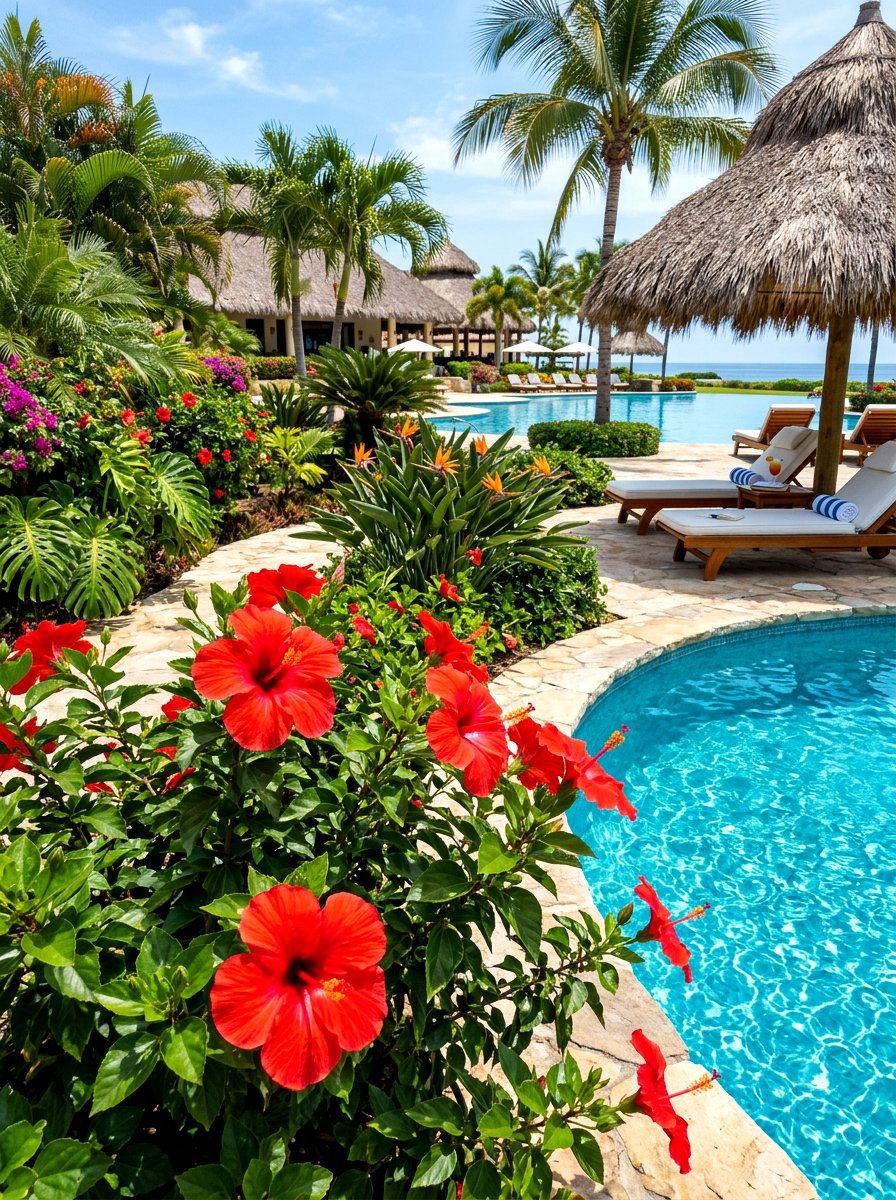 Hibiscus Tropical Corner - 30 edible flower garden ideas