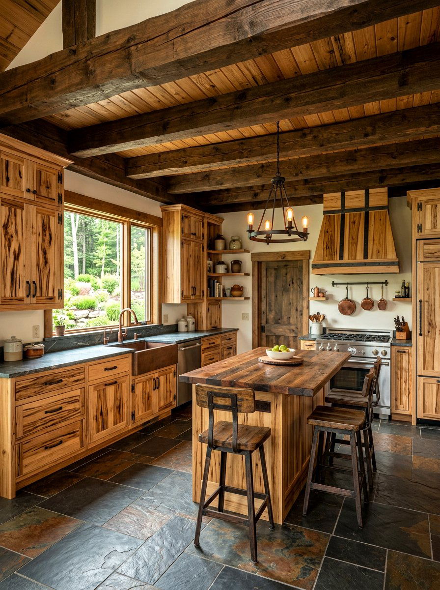 Hickory Wood Kitchen Cabinets - 30 warm wood kitchen cabinets ideas