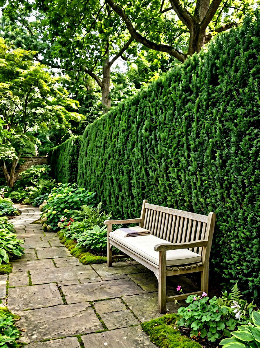 Hicks Yew Hedge - 30 hedge privacy ideas