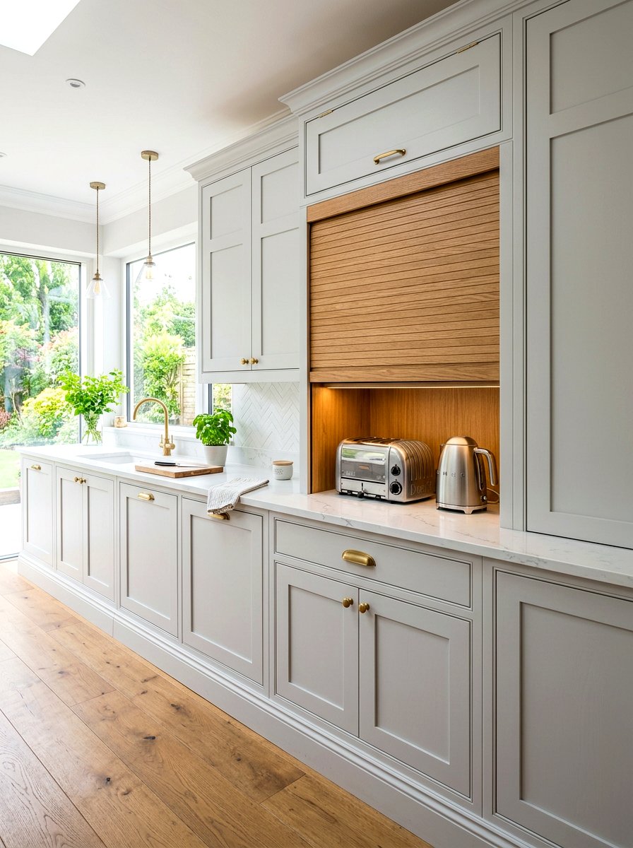 Hidden Appliance Garage - 30 breakfast pantry ideas