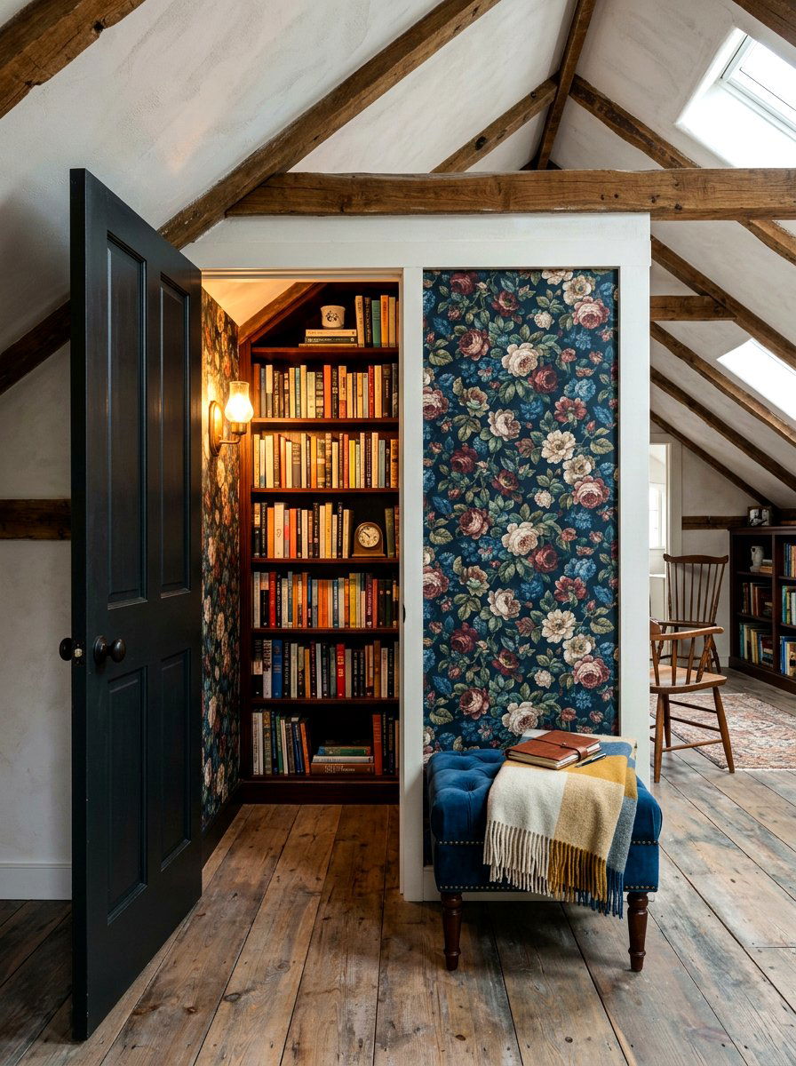 Hidden Attic Closet Library - 30 attic reading nook ideas