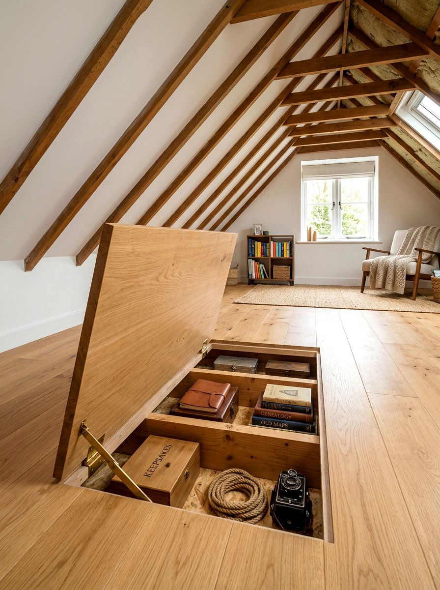 Hidden Attic Floor Compartment - 30 attic storage ideas