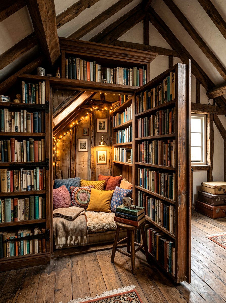Hidden Attic Reading Corner Secret Space - 30 attic reading corner ideas