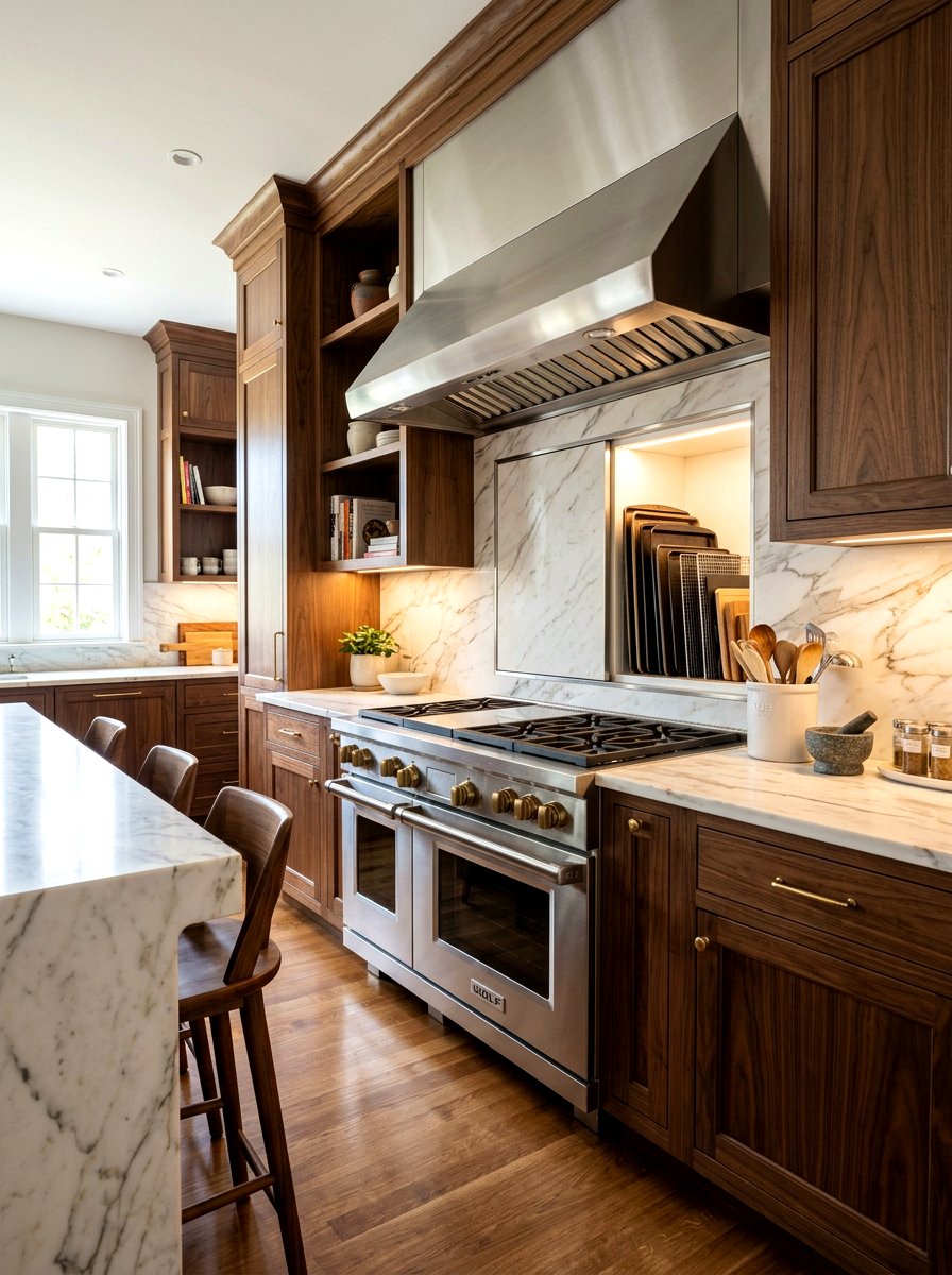 Hidden Backsplash Storage - 30 baking sheet storage ideas