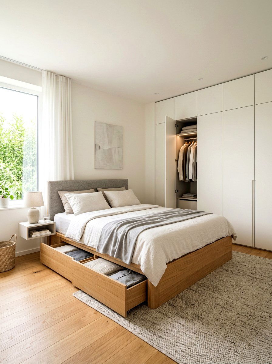 Hidden Bedroom Storage - 30 low stimulation bedroom ideas