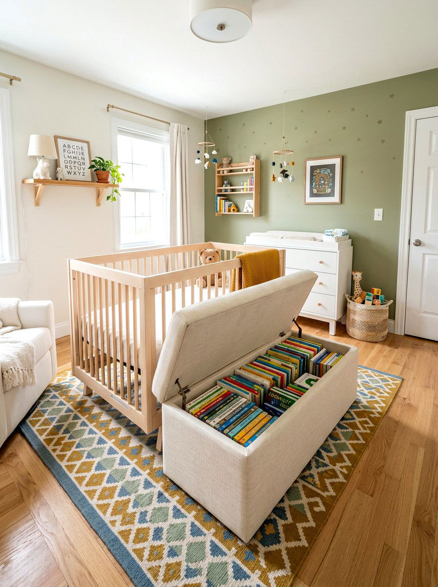 Hidden Book Storage Nursery - 30 nursery book display ideas
