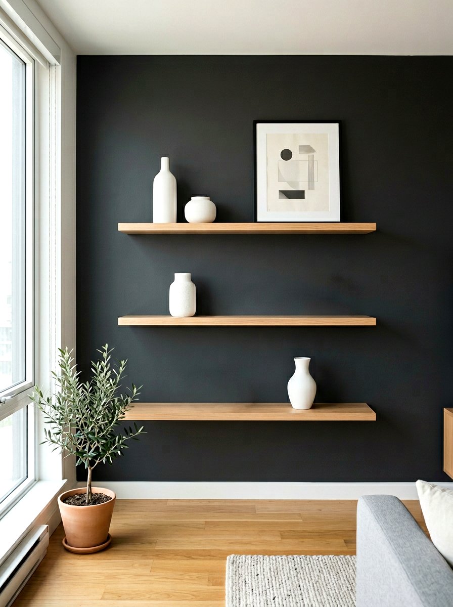 Hidden Bracket Shelves - 30 open shelving decor ideas