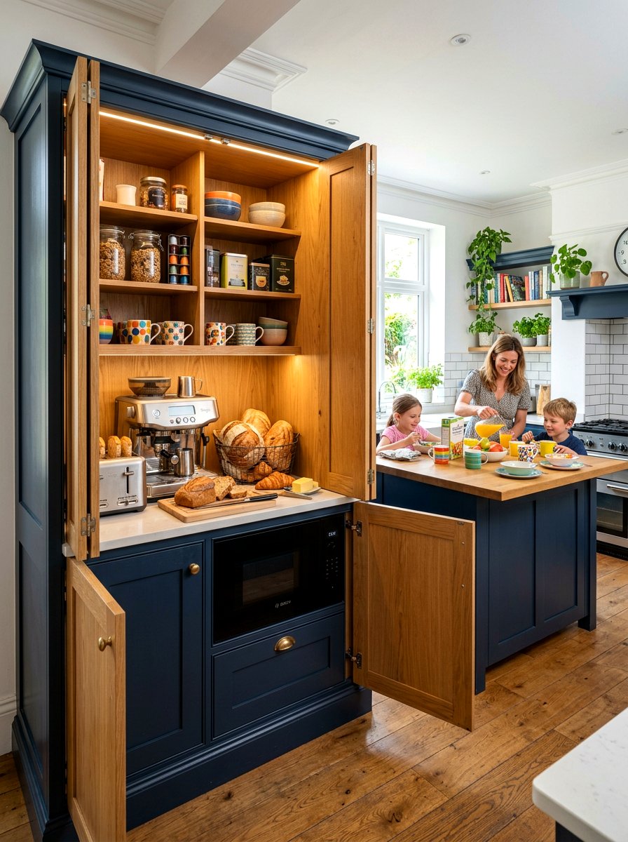 Hidden Breakfast Station - 30 appliance garage coffee station ideas