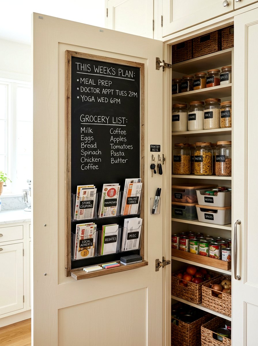 Hidden Cabinet Message Center - 30 family message center ideas