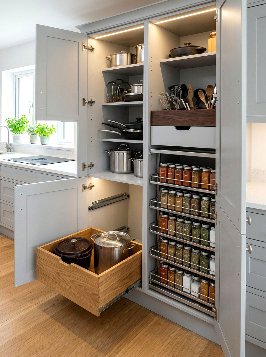 Hidden Cabinet Organizers - 30 kitchen remodel ideas