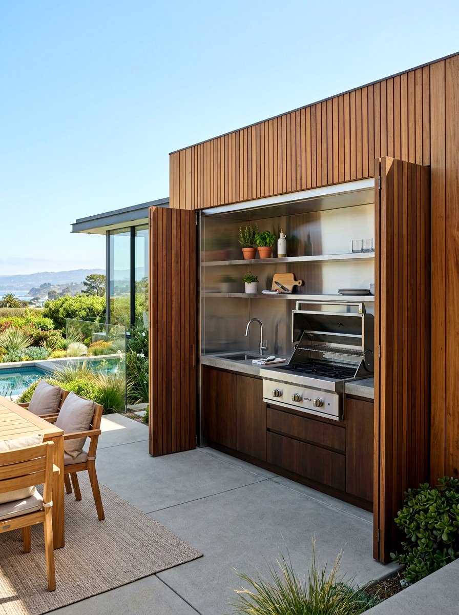 Hidden Cabinet Outdoor Kitchen - 30 small outdoor kitchen ideas