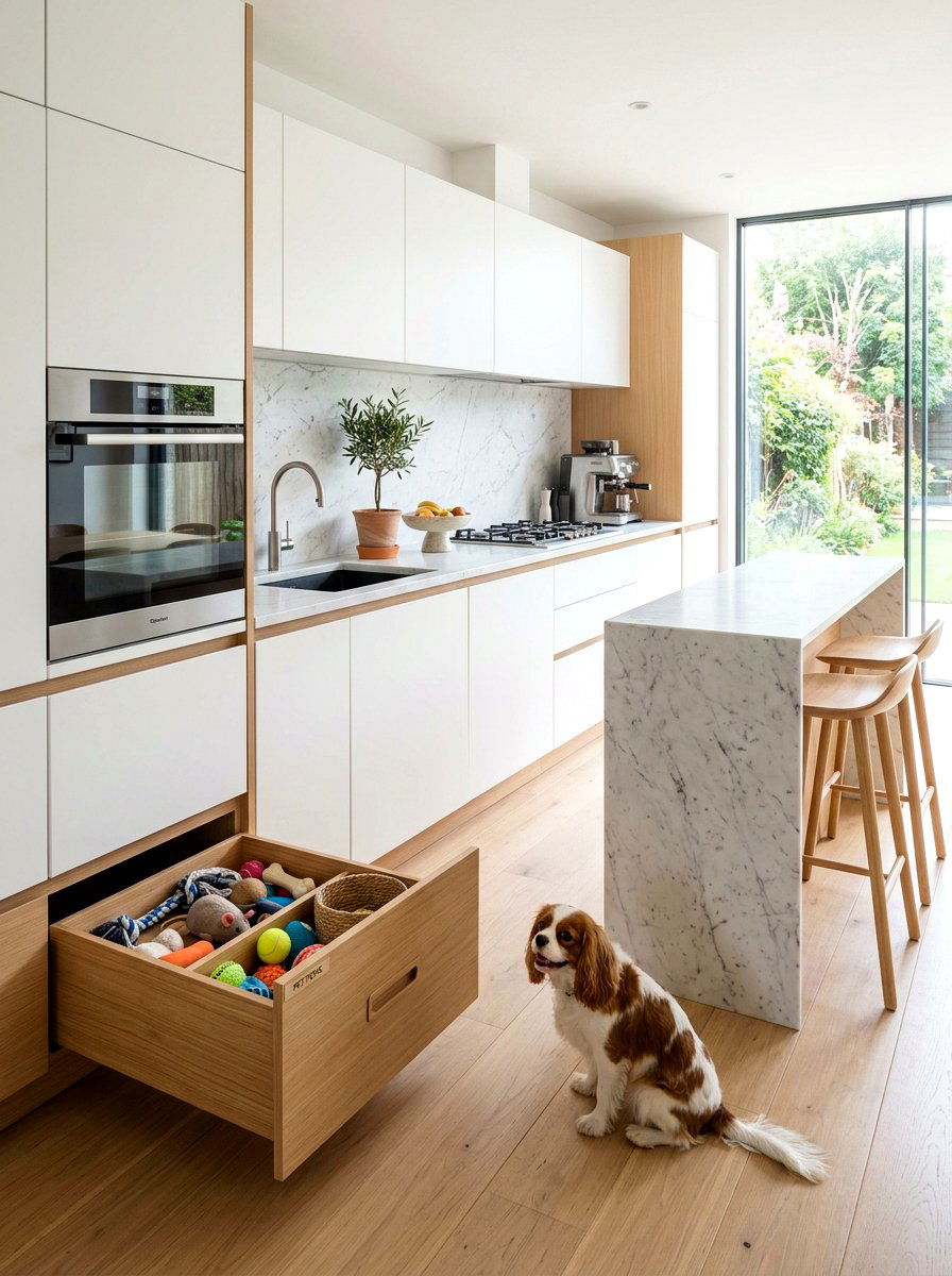 Hidden Cabinet Pet Toy Box - 30 pet toy storage ideas