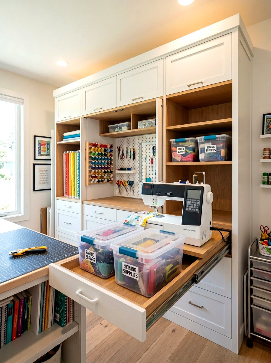 Hidden Cabinet Pullout - 30 craft supply storage ideas