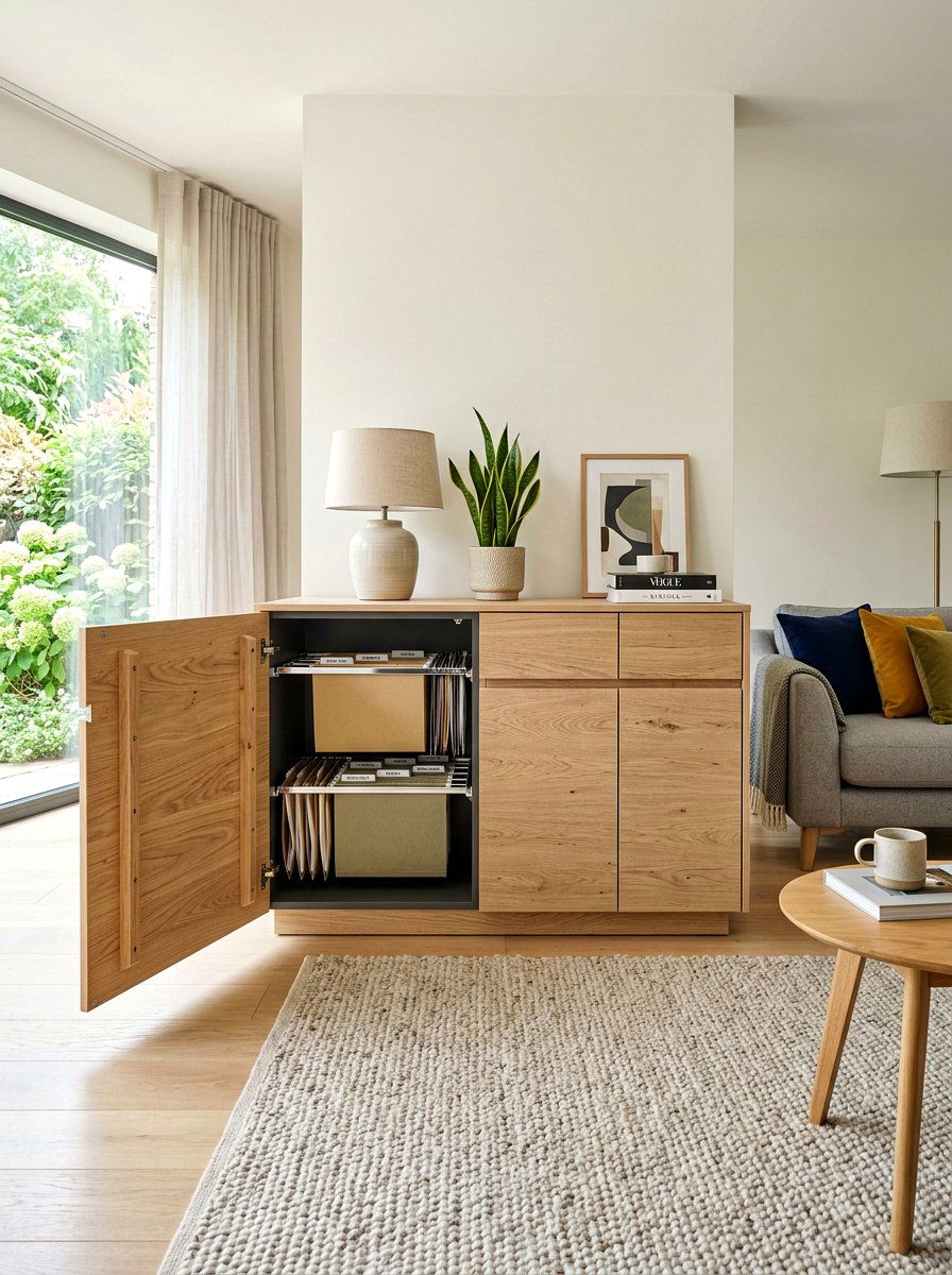 Hidden Cabinet Storage - 30 office file storage ideas
