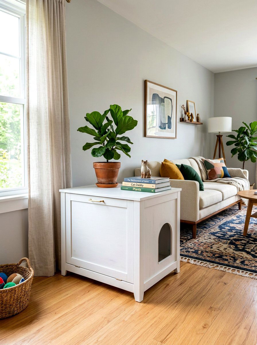 Hidden Cat Litter Box Cabinet - 30 litter box enclosure ideas