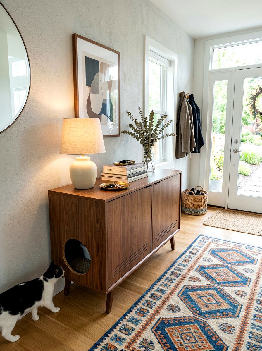 Hidden Cat Litter Box Entryway - 30 entryway pet station ideas