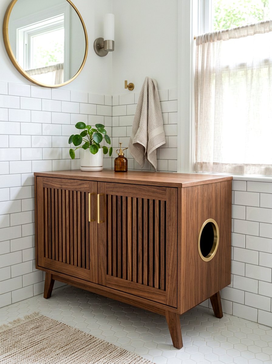 Hidden Cat Litter Cabinet - 30 stylish pet storage ideas