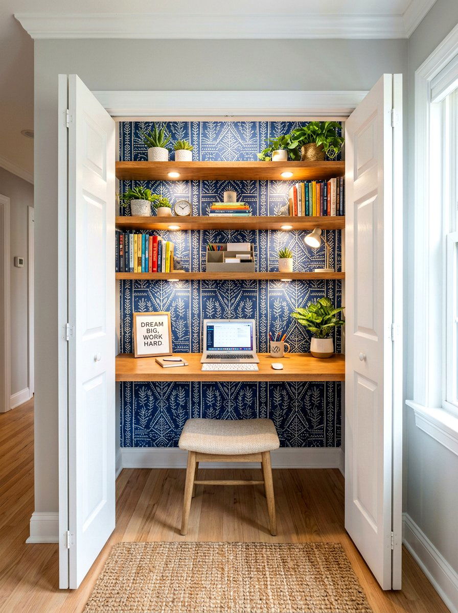 Hidden Closet Office - 30 writing room ideas