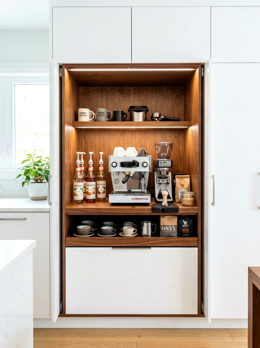 Hidden Coffee Bar Cabinet - 30 kitchen coffee bar ideas