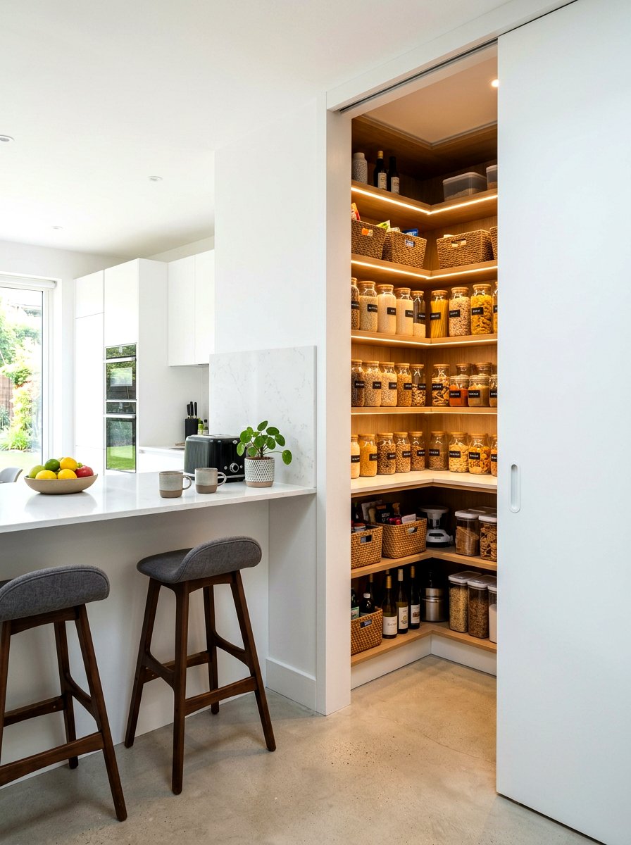 Hidden Corner Pantry Shelves - 30 breakfast corner shelves ideas