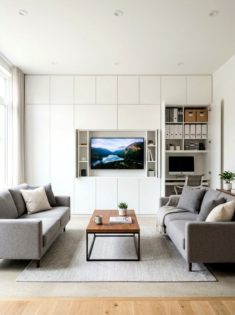Hidden Den Storage Wall - 30 den decorating ideas