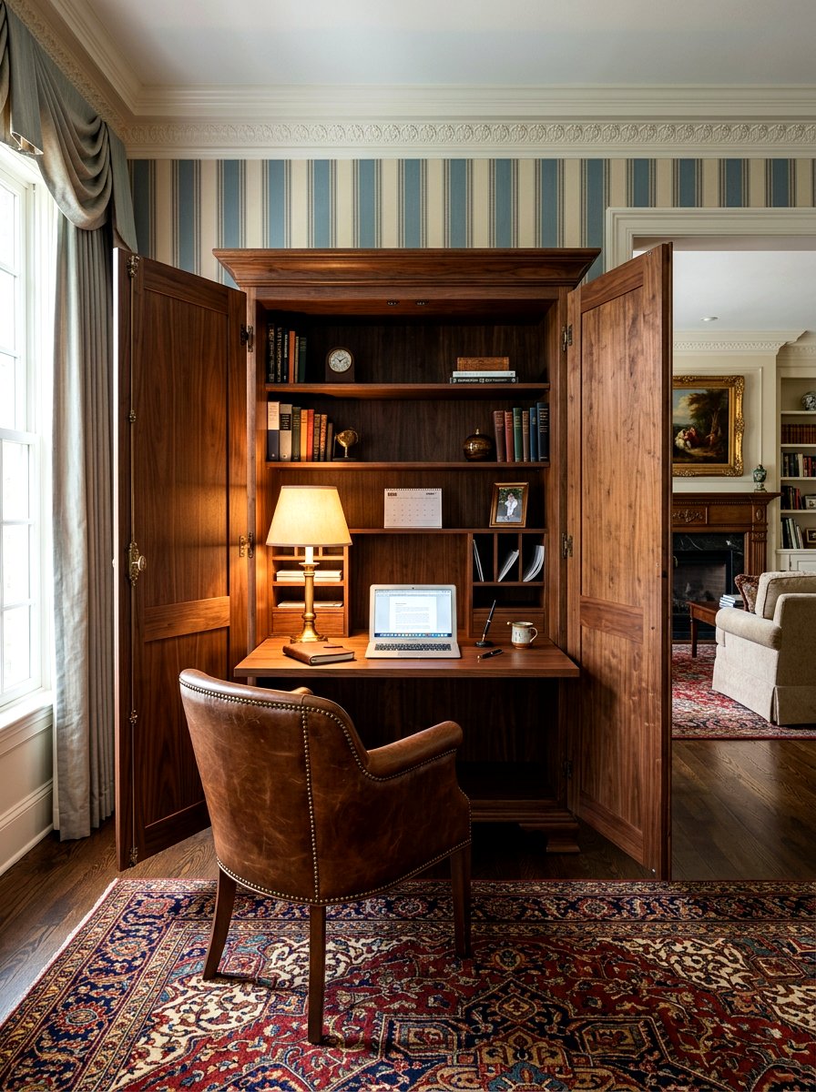 Hidden Desk In Cabinet - 30 fold down desk ideas