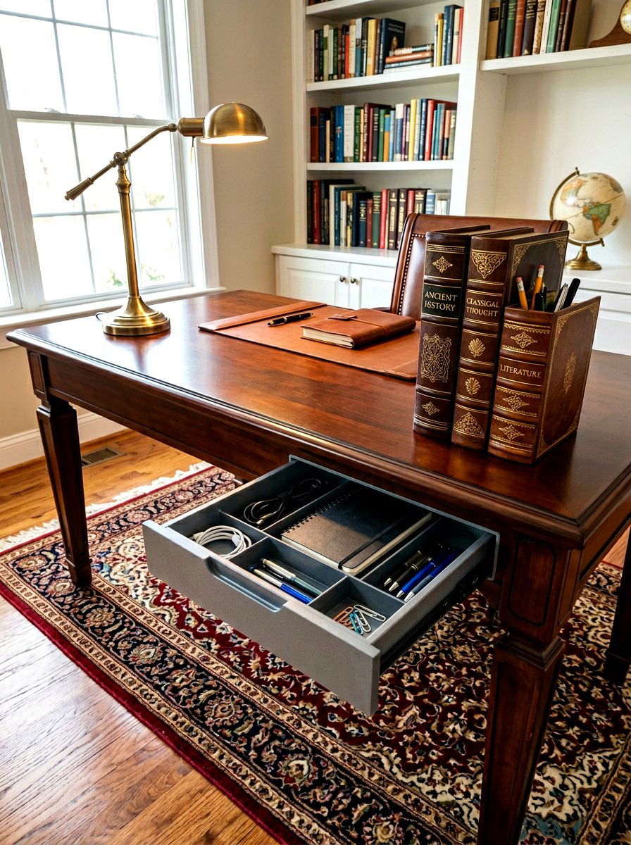 Hidden Desk Storage - 30 dorm desk ideas