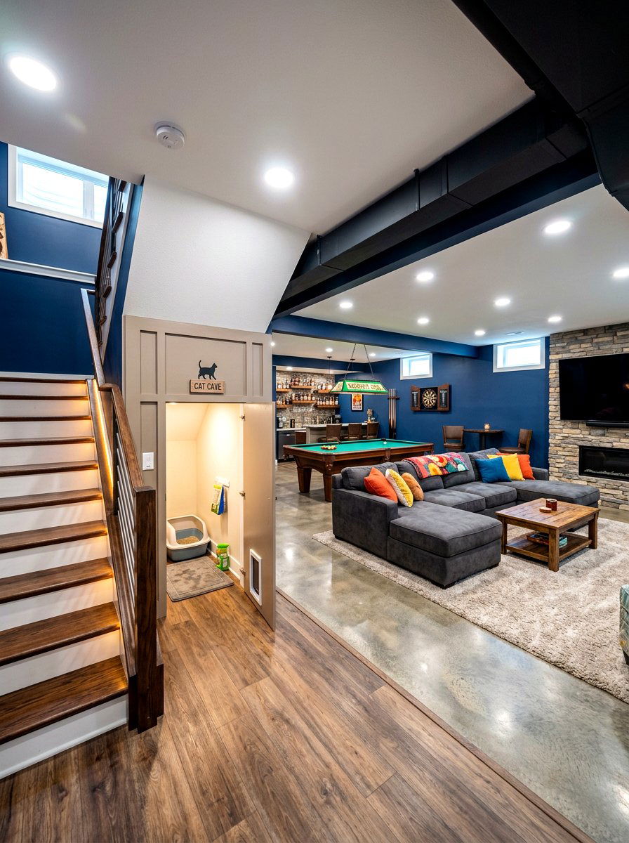 Hidden Door Basement Stairwell Spot - 30 hidden litter area ideas aesthetic