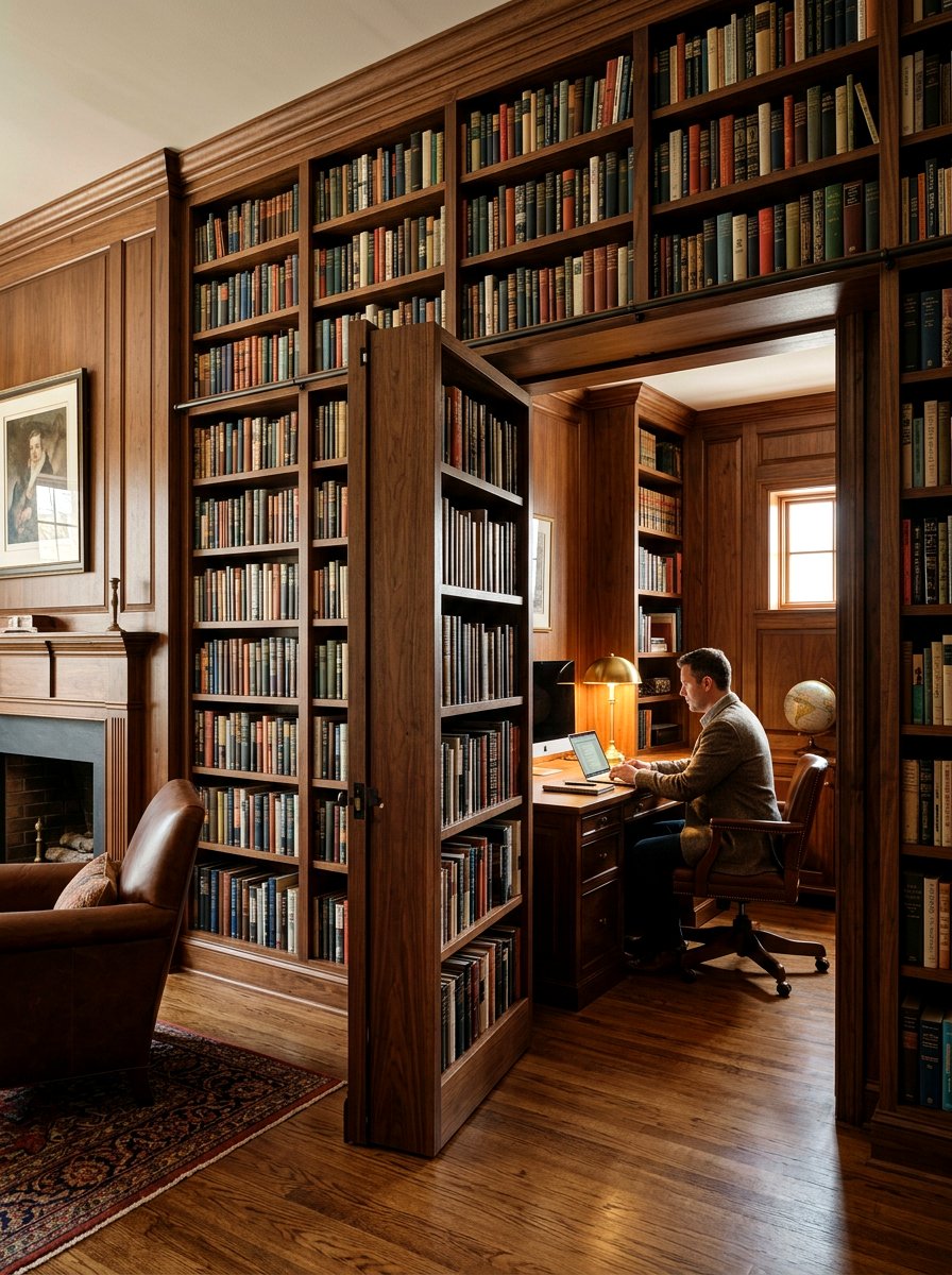 Hidden Door Bookcase Office - 30 classic office library ideas