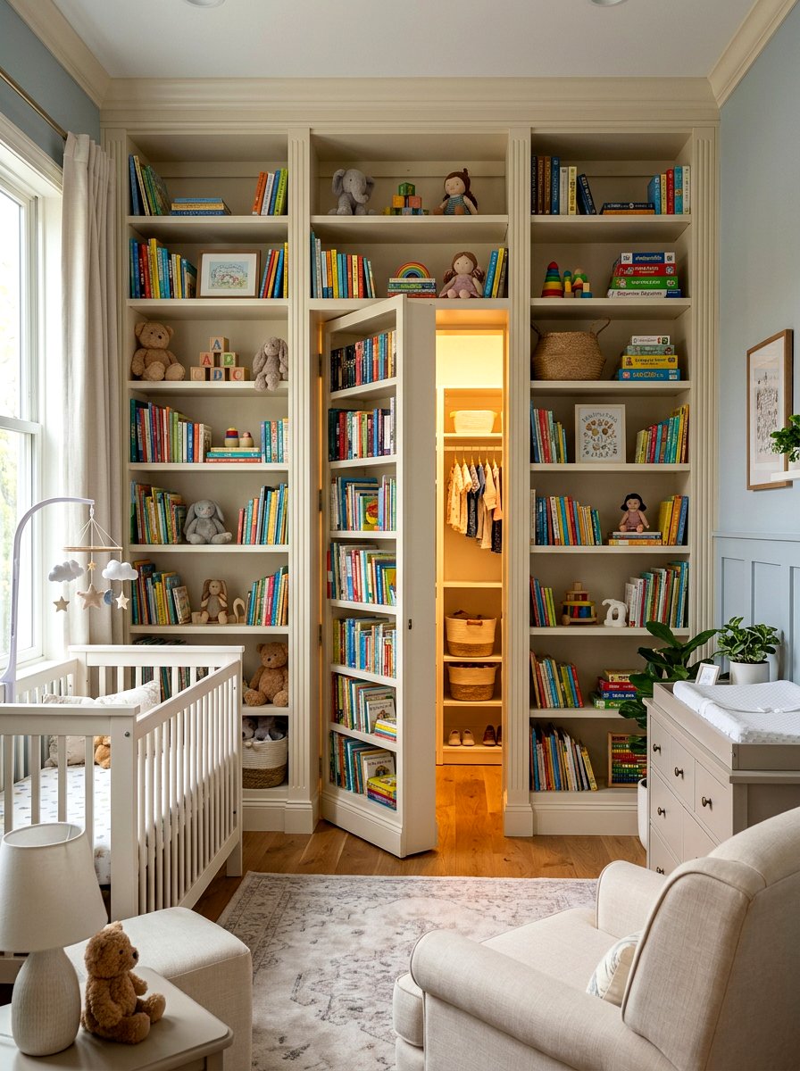 Hidden Door Bookshelf - 30 nursery bookshelf ideas