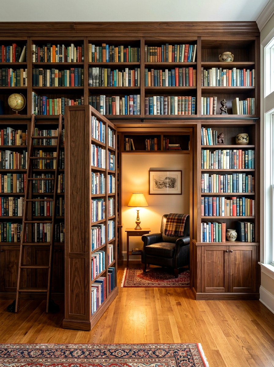 Hidden Door Bookshelf - 30 reading room aesthetic ideas