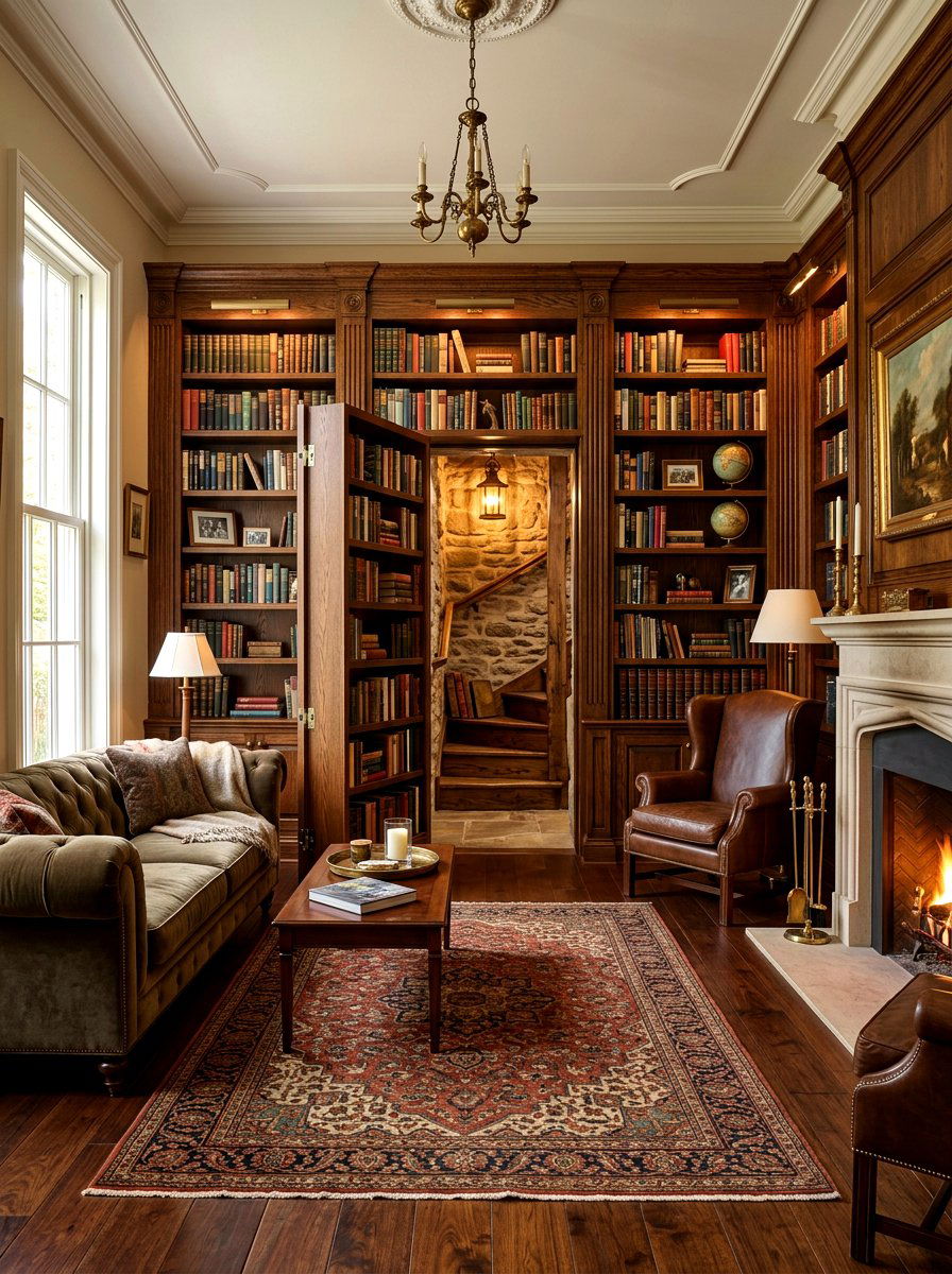 Hidden Door Bookshelf Living Room - 30 book wall living room ideas
