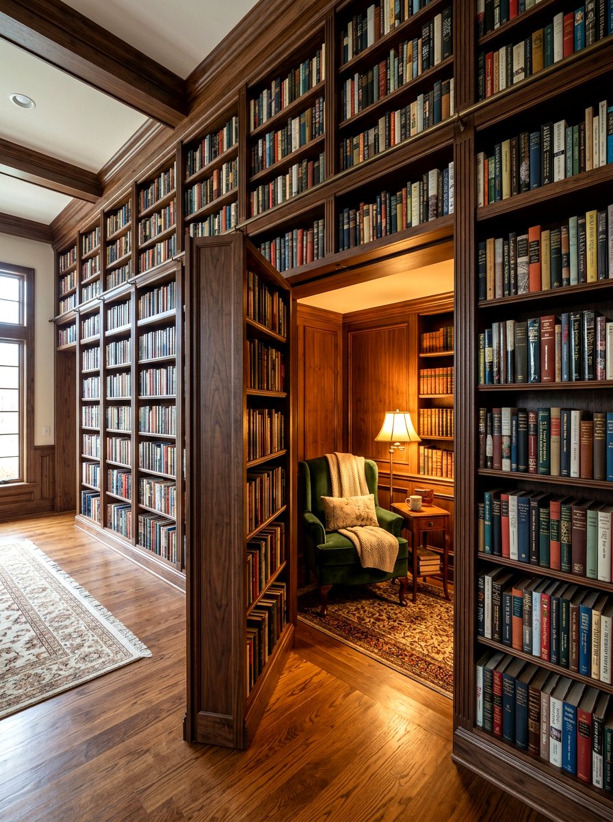 Hidden Door Bookshelf Room - 30 reading salon living room ideas