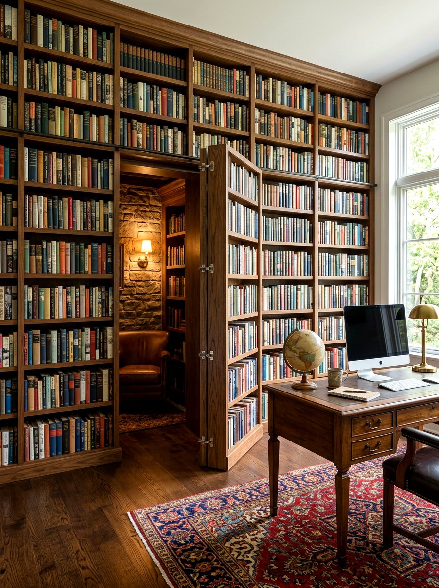 Hidden Door Bookshelf Wall Office - 30 bookshelf wall office ideas