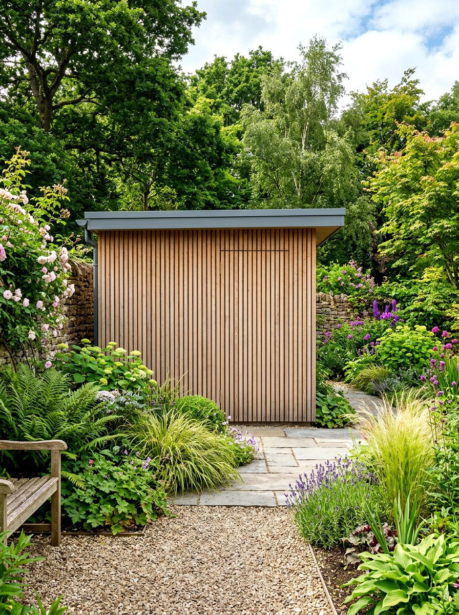 Hidden Door Cladding Shed - 30 modern garden shed ideas