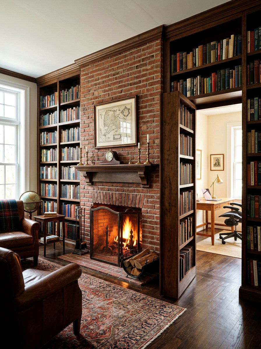 Hidden Door Library Fireplace - 30 library fireplace ideas