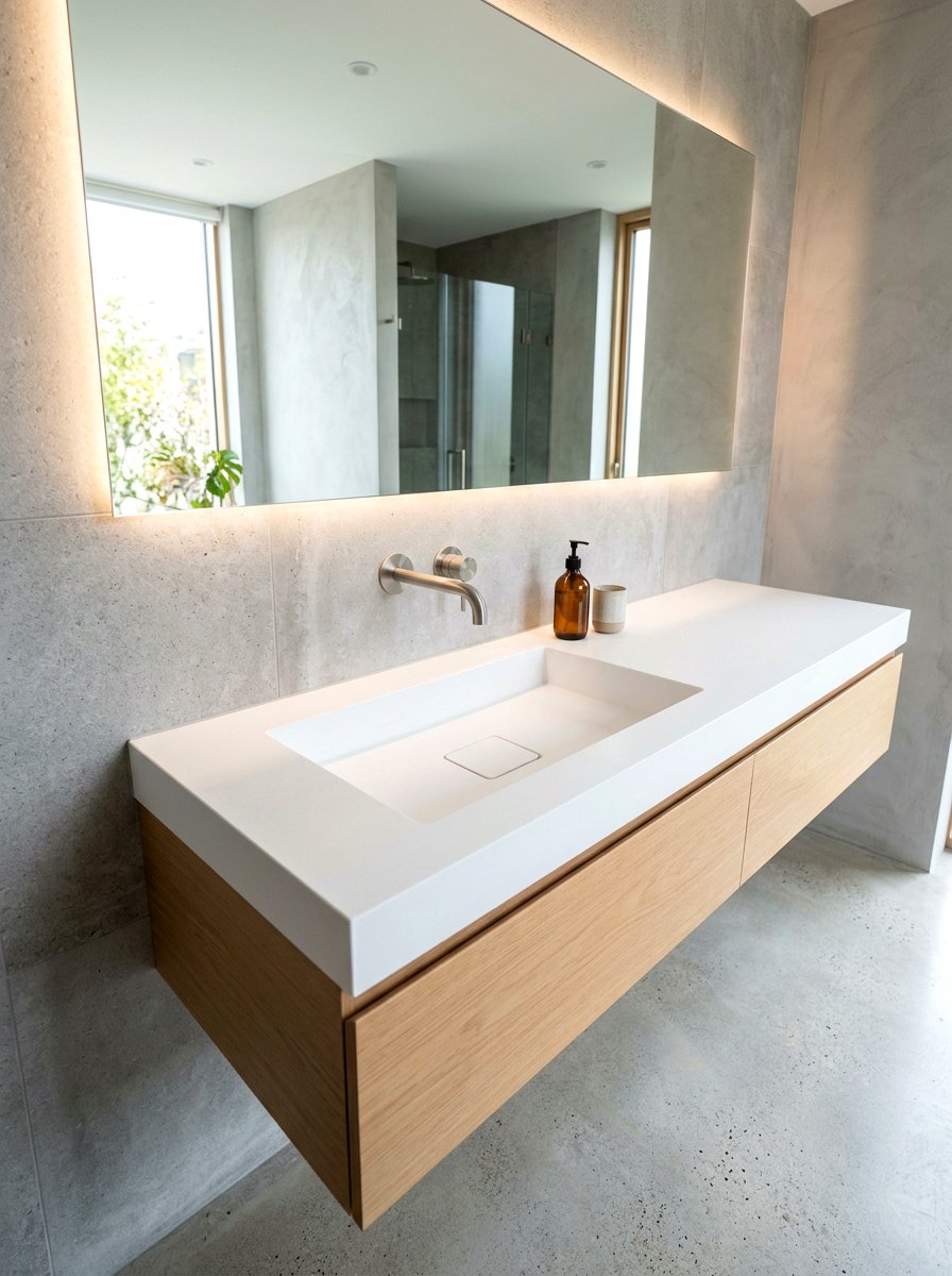 Hidden Drain Sink - 30 bathroom sink ideas
