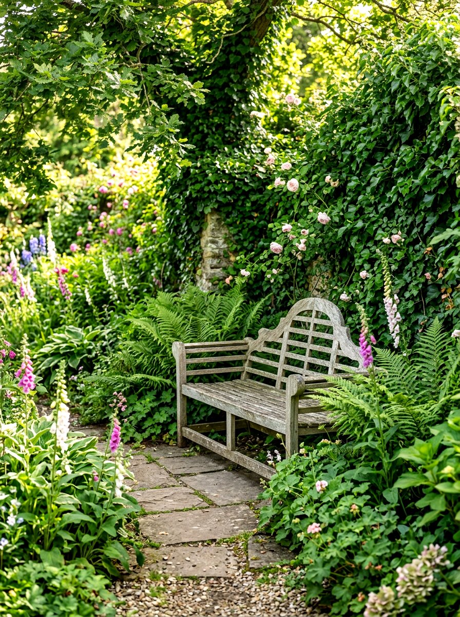 Hidden Garden Bench - 30 secret garden seating ideas