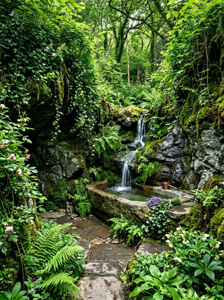 Hidden Garden Grotto Bath - 30 ice bath room ideas