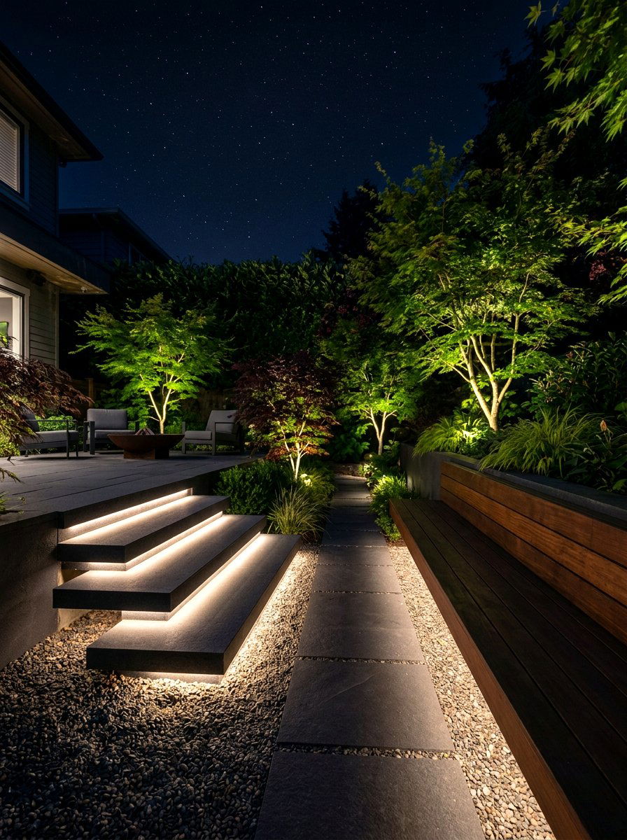 Hidden Garden Lighting - 30 modern backyard ideas