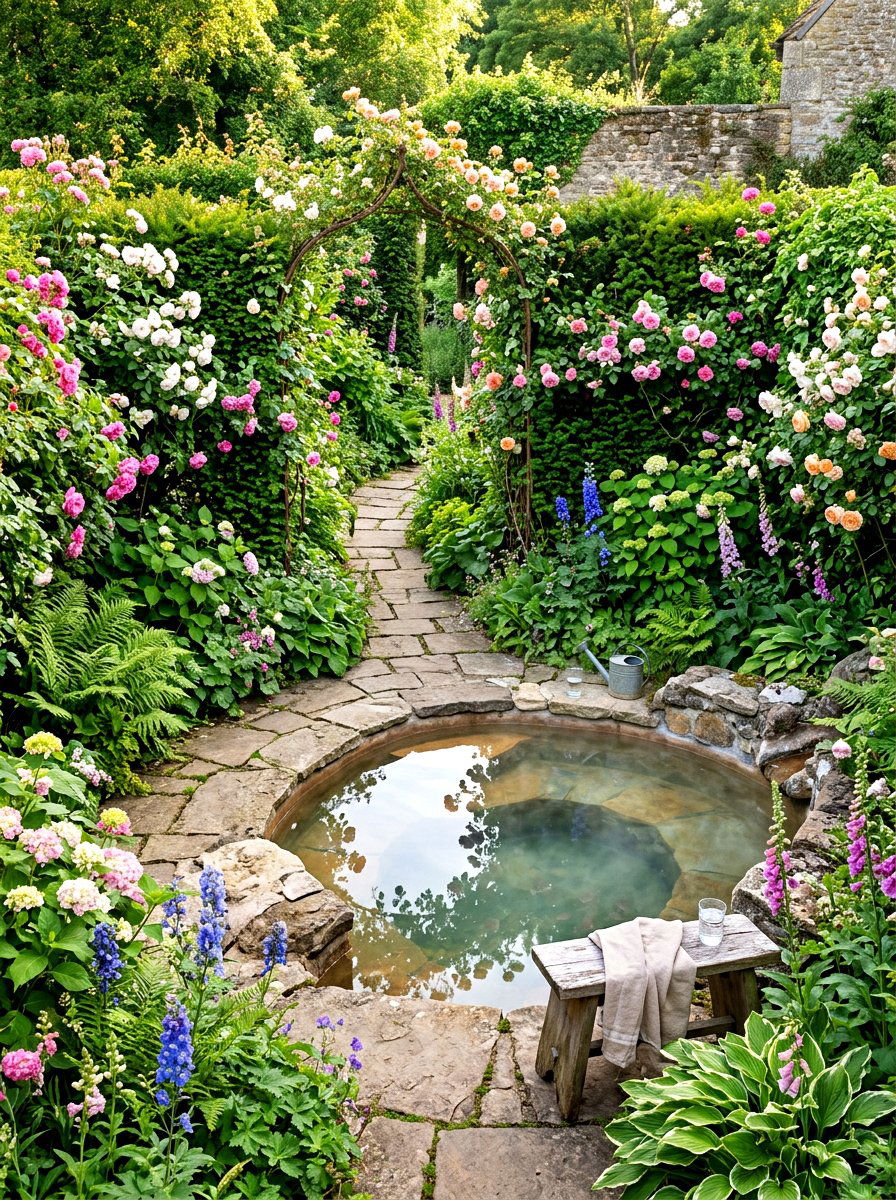 Hidden Garden Spa Pool - 30 spa pool backyard ideas